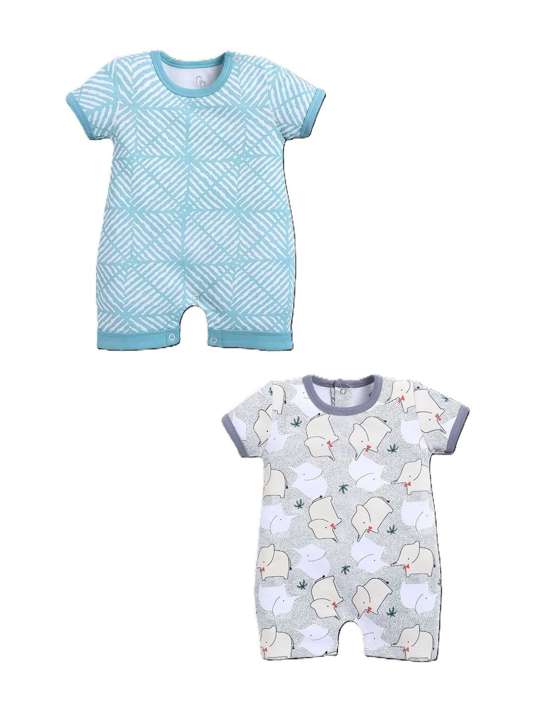 BABY GO Infant Boys Pack of 2 Printed Rompers-picture-23