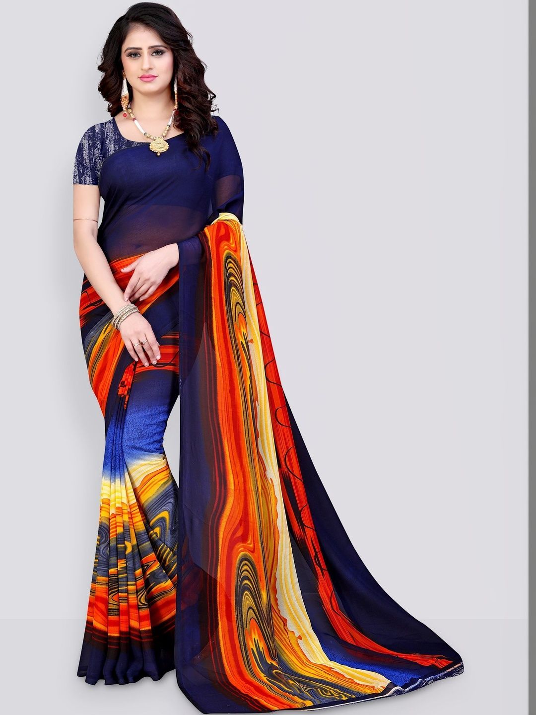 SZN Poly Georgette Saree-picture-17