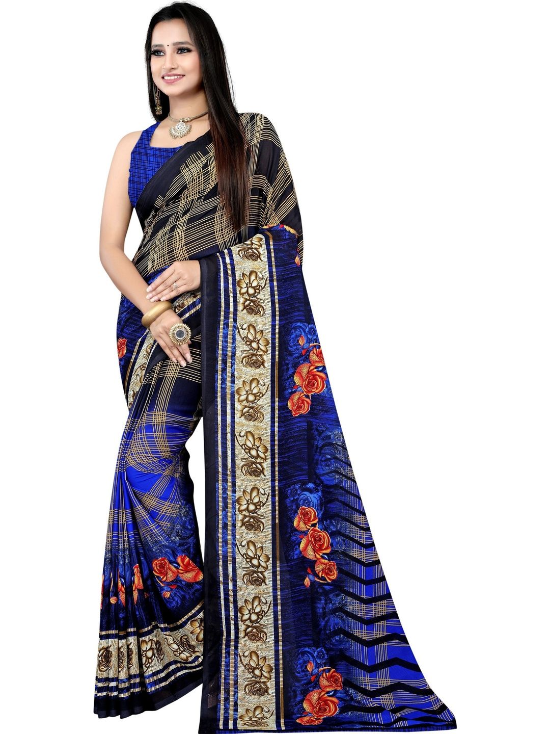 SZN Floral Poly Georgette Saree-picture-58