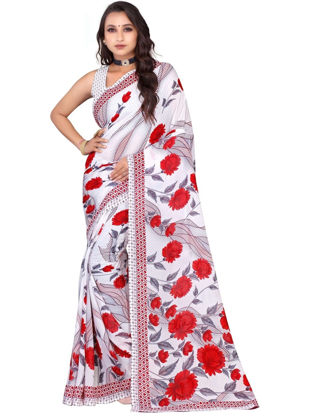 SZN Floral Poly Georgette Heavy Work Saree-picture-38