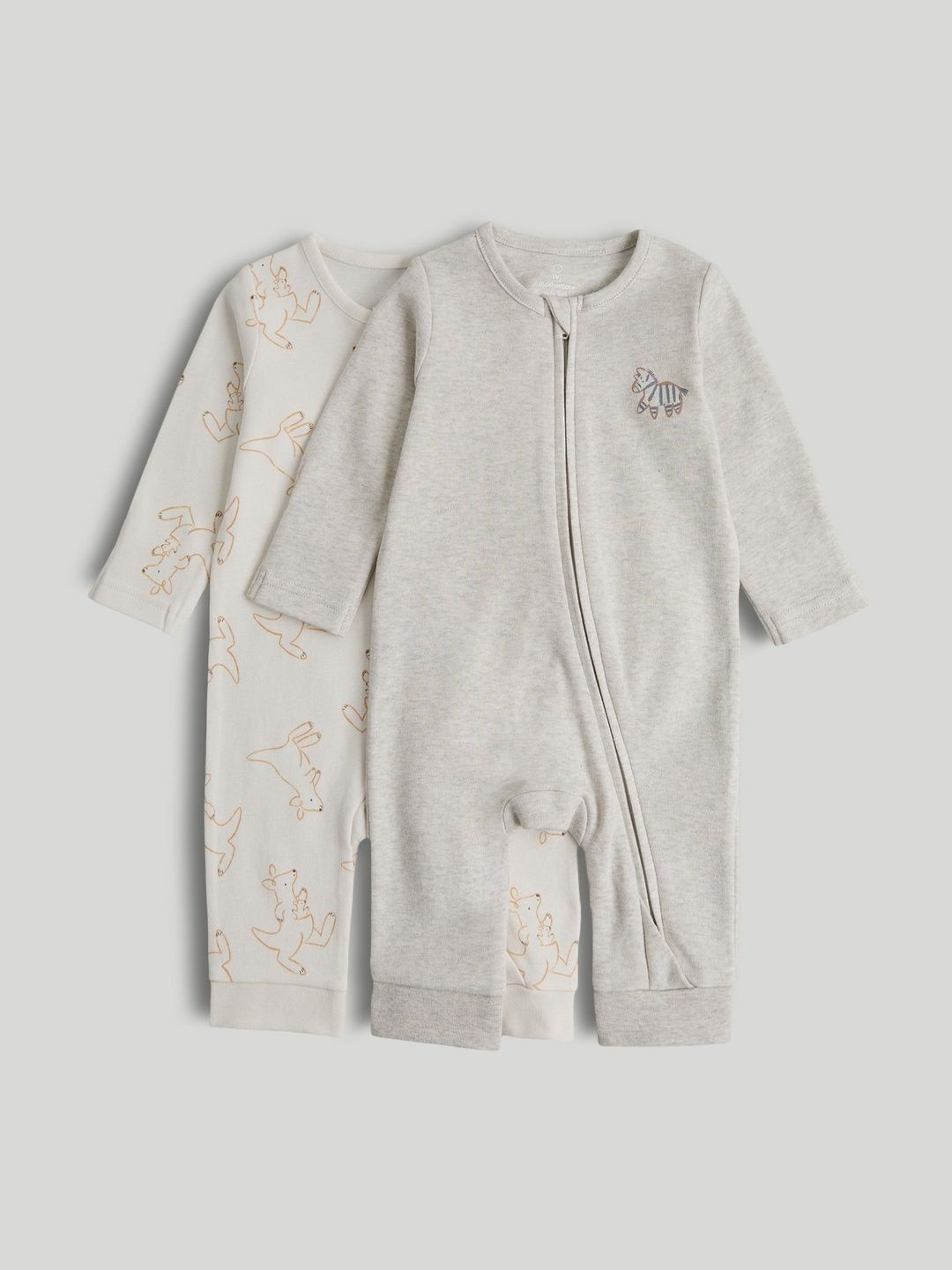 mothercare Infants Pack Of 2 Printed Pure Cotton Rompers-picture-33