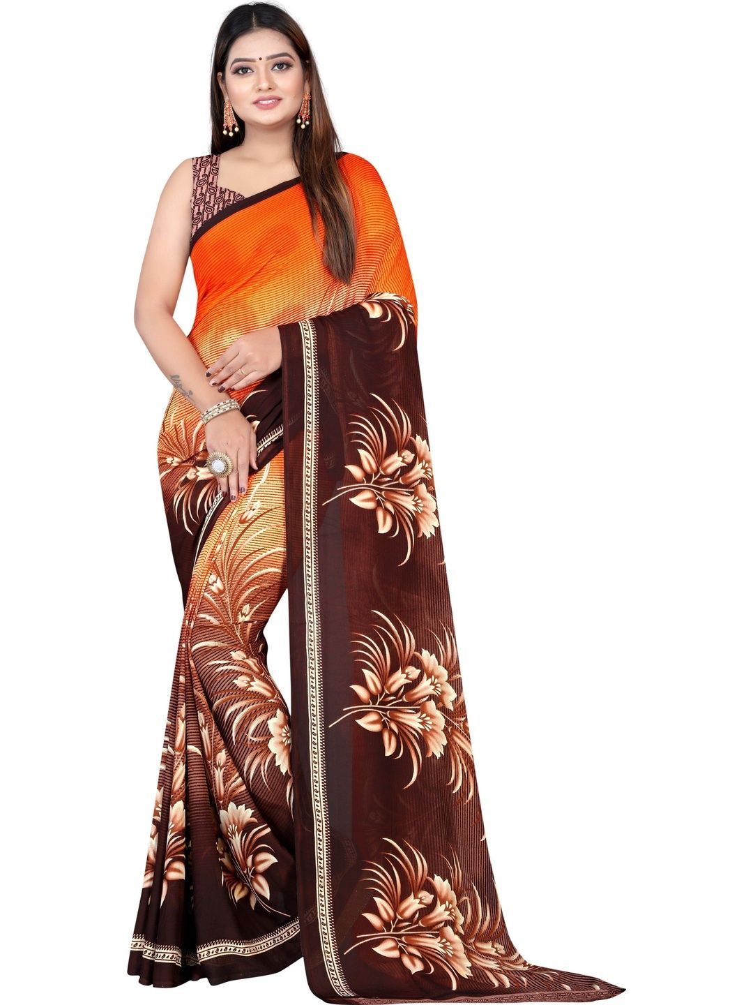 SZN Floral Poly Georgette Saree-picture-45