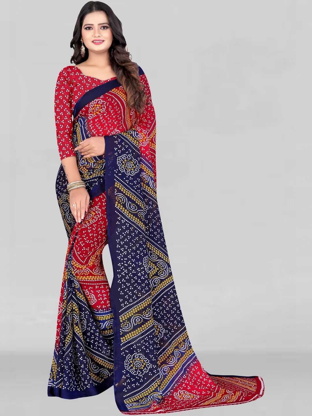 SZN Bandhani Poly Georgette Bandhani Saree-picture-20