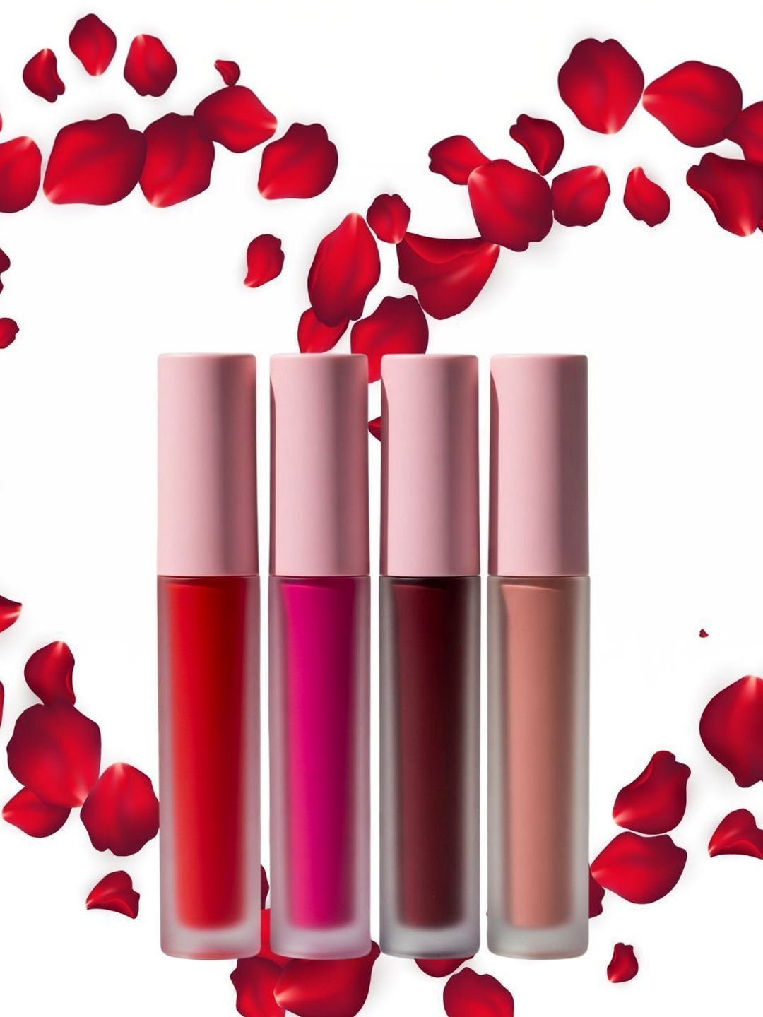 WRYAK Set Of 4 Transfer Proof Waterproof Matte Finish Liquid Lipstick - 1.5ml Each - Red