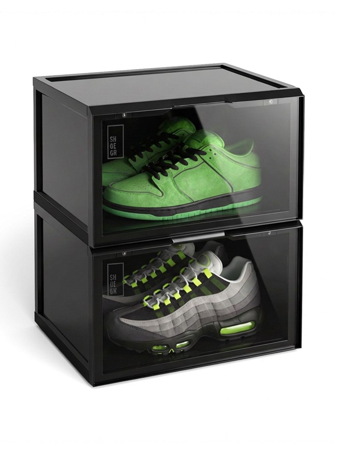 SHOEGR Black Set of 2 Crack Resistant Shoes Organiser Organisers-picture-43