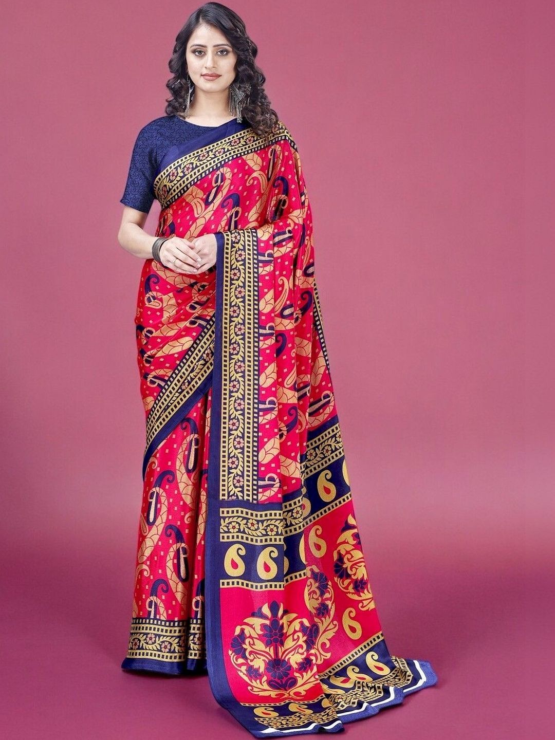 SZN Paisley Poly Georgette Saree-picture-32