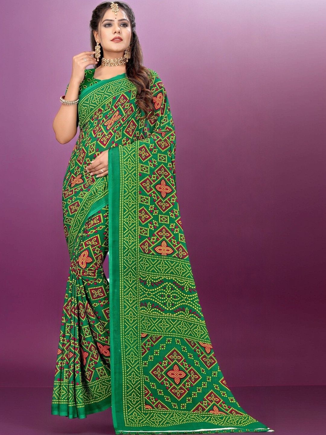 SZN Bandhani Poly Georgette Saree-picture-27
