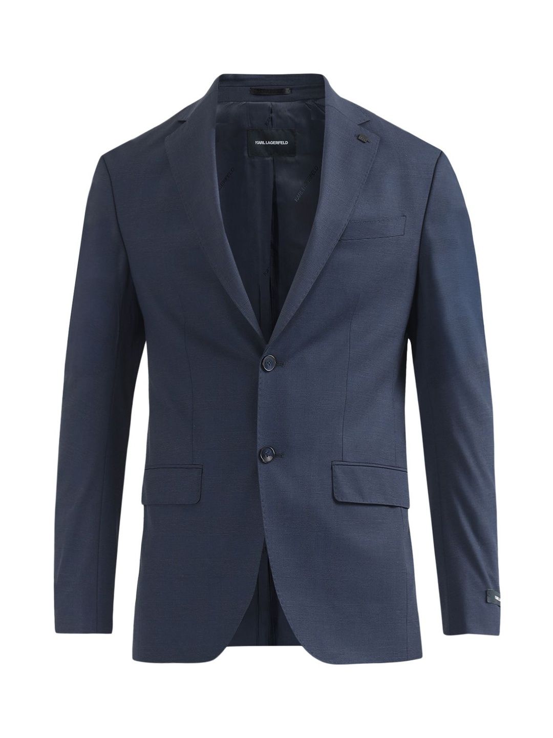 Karl Lagerfeld Notched Lapel Single-Breasted Formal Blazers-picture-10