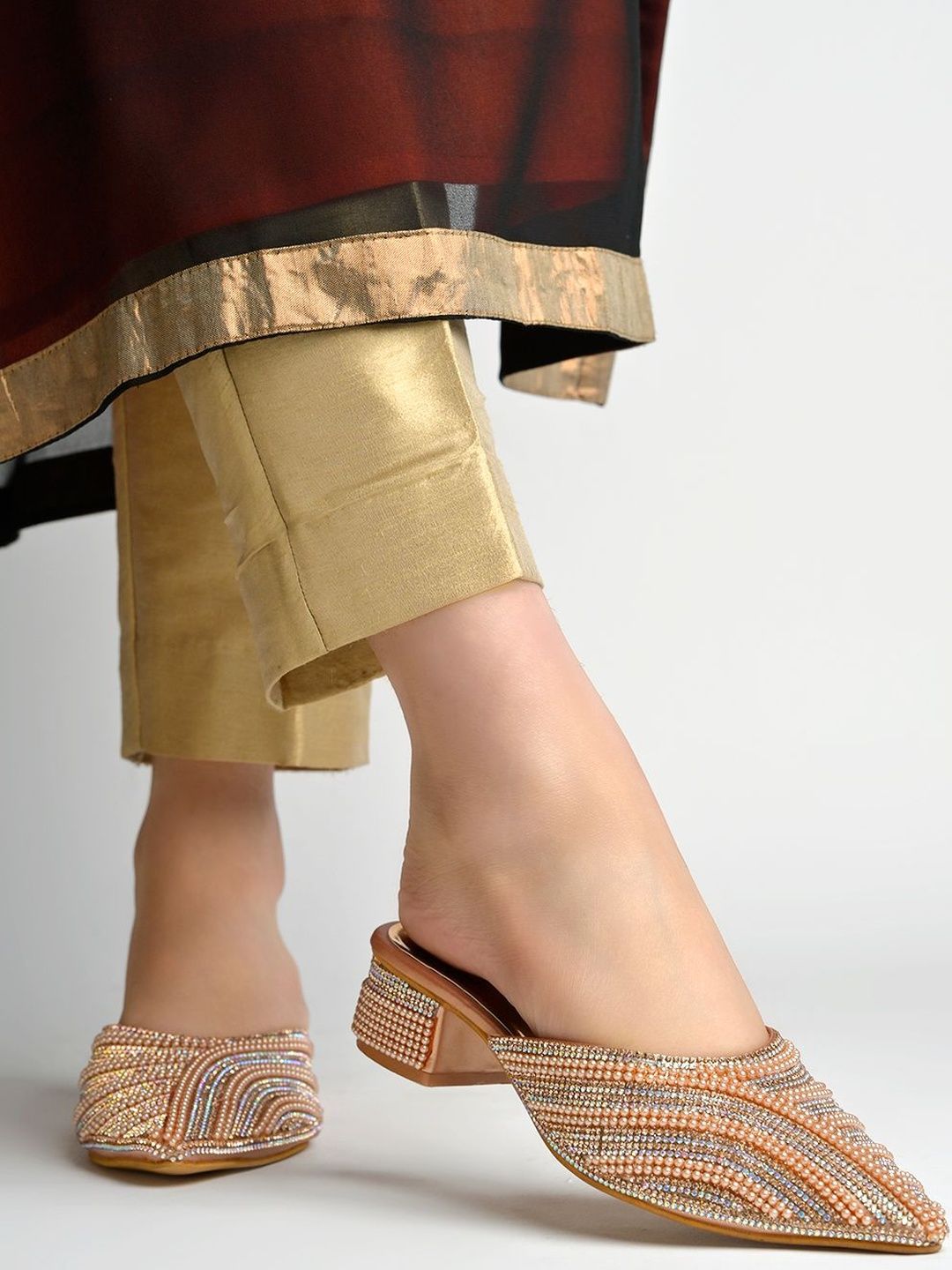 HVNLY BY SHOETOPIA Embellished Party Block Mules-picture-37