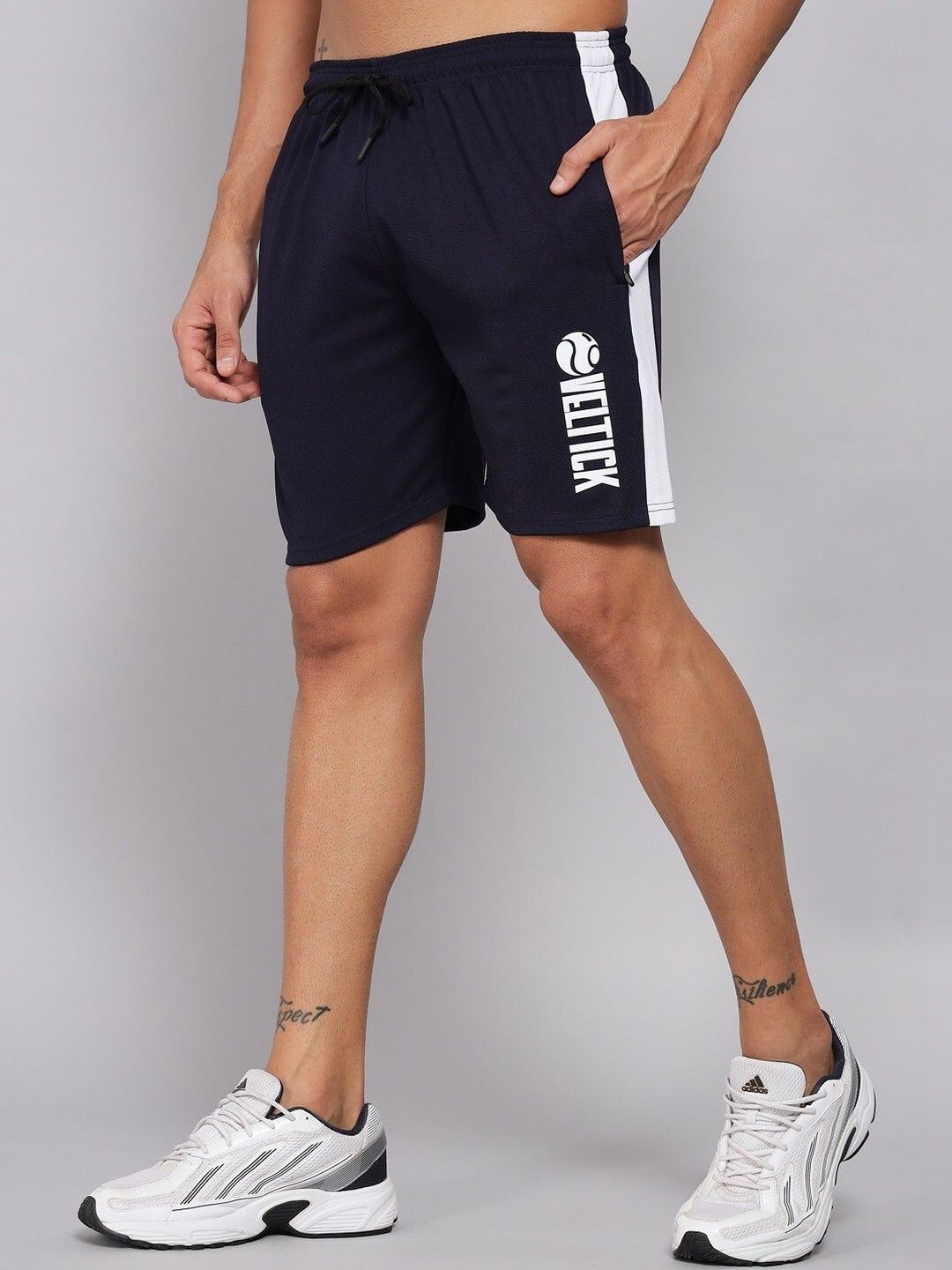 Veltick Men Typography Colourblocked Sports Shorts-picture-27