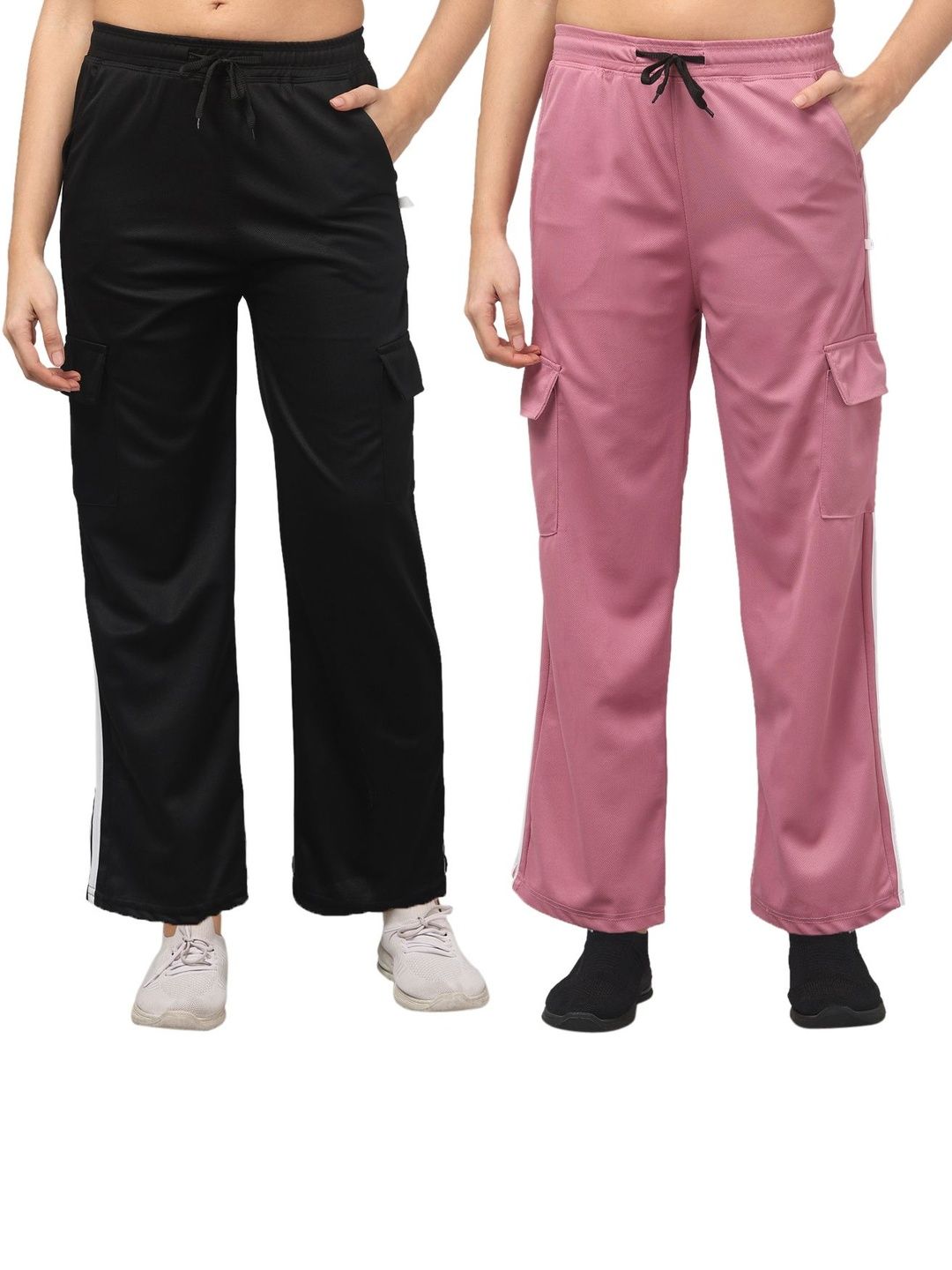 LYNO Women Pack of 2 Slim Fit Training Track Pants-picture-46