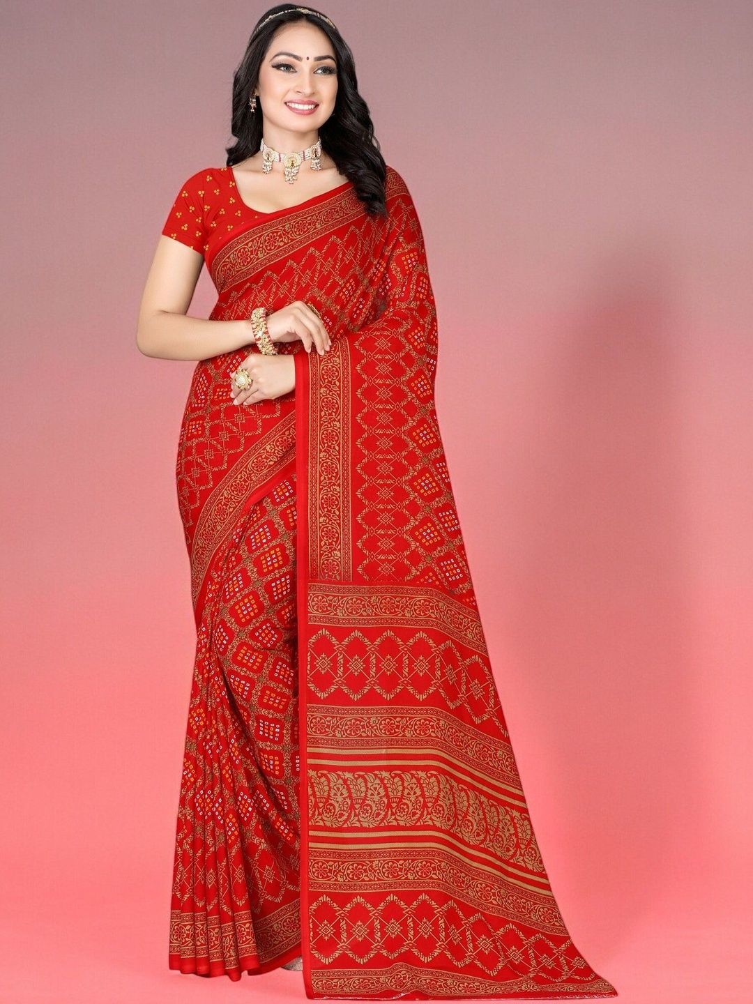 SZN Bandhani Poly Georgette Saree-picture-35