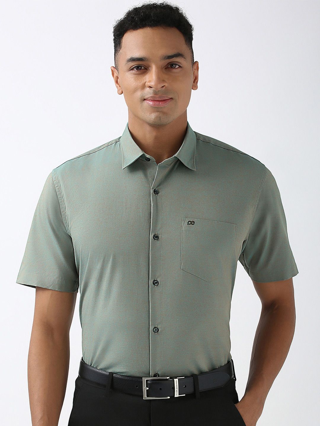 Men Slim Fit Self Design Formal Shirt