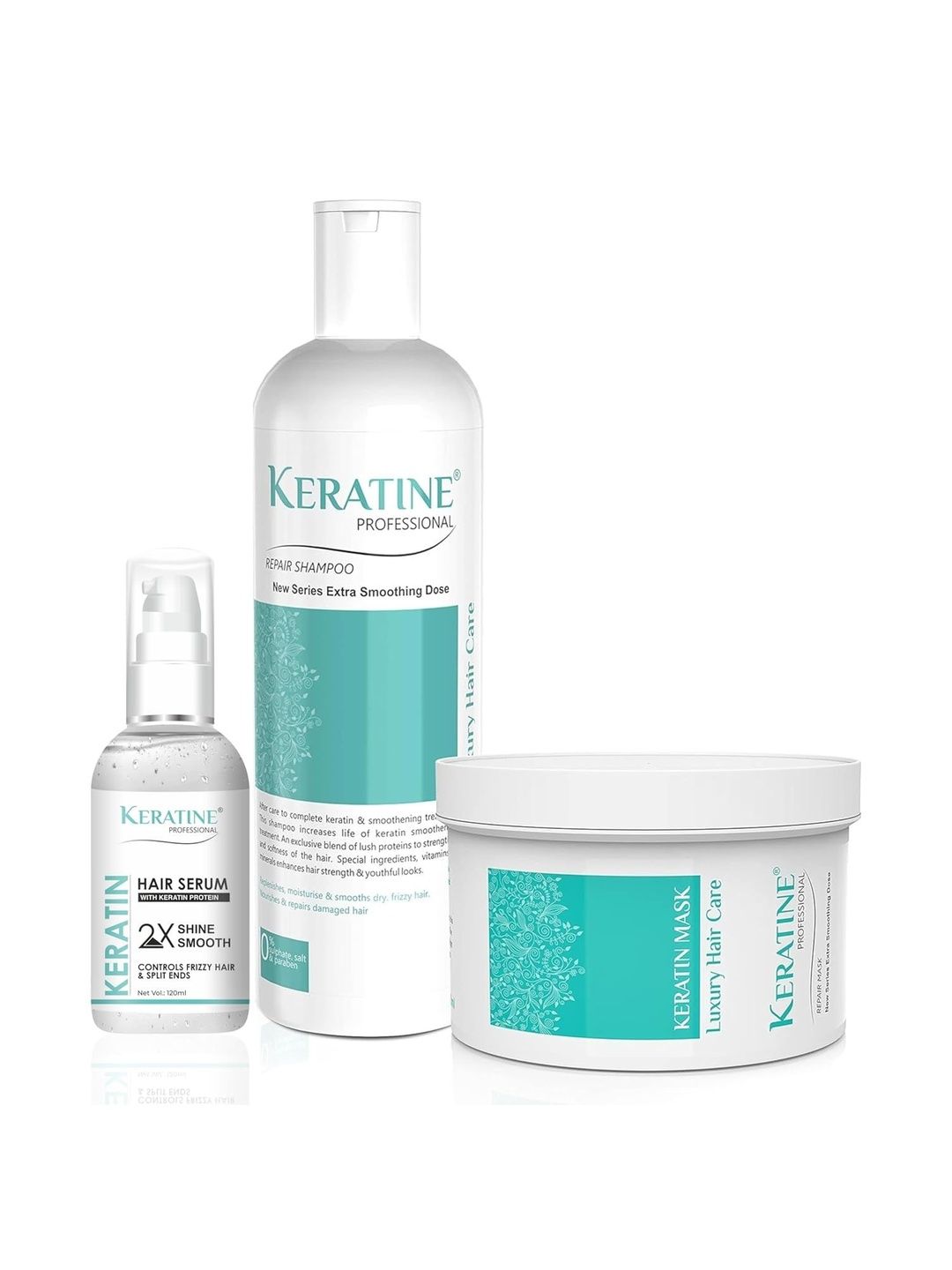 KERATINE PROFESSIONAL Set Of 3 Keratin Shampoo Hair Mask 500 ml Each & Serum - 120 ml-picture-53