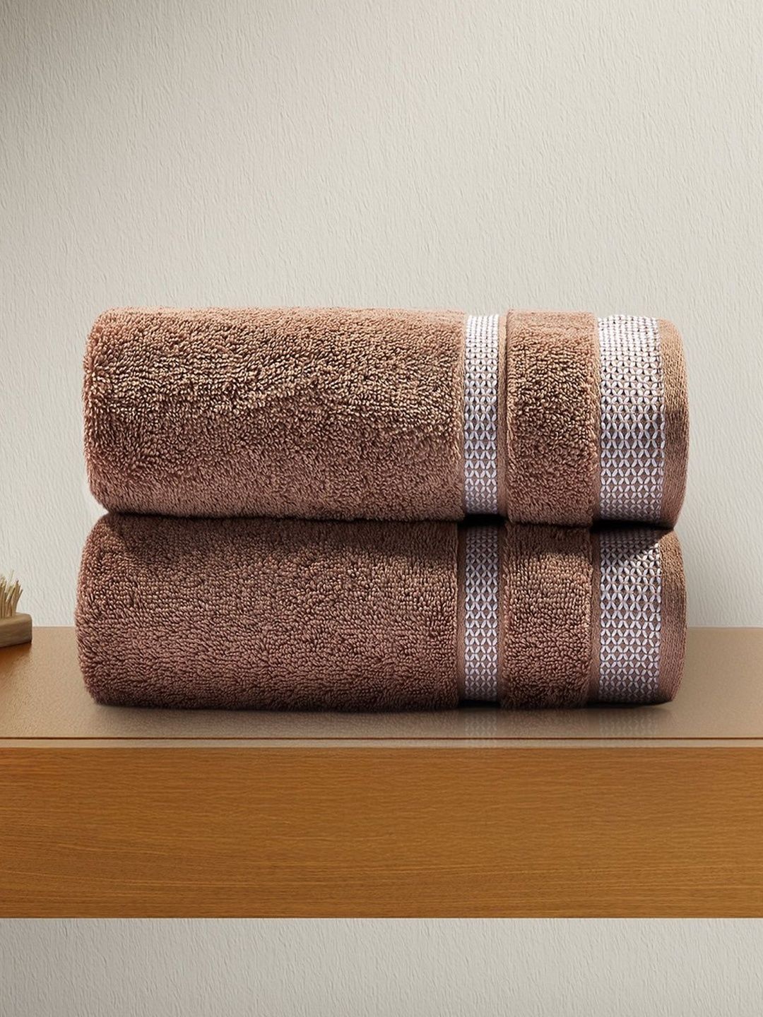 SPACES Brown 2-Pcs Cotton Hand Towels-image-28