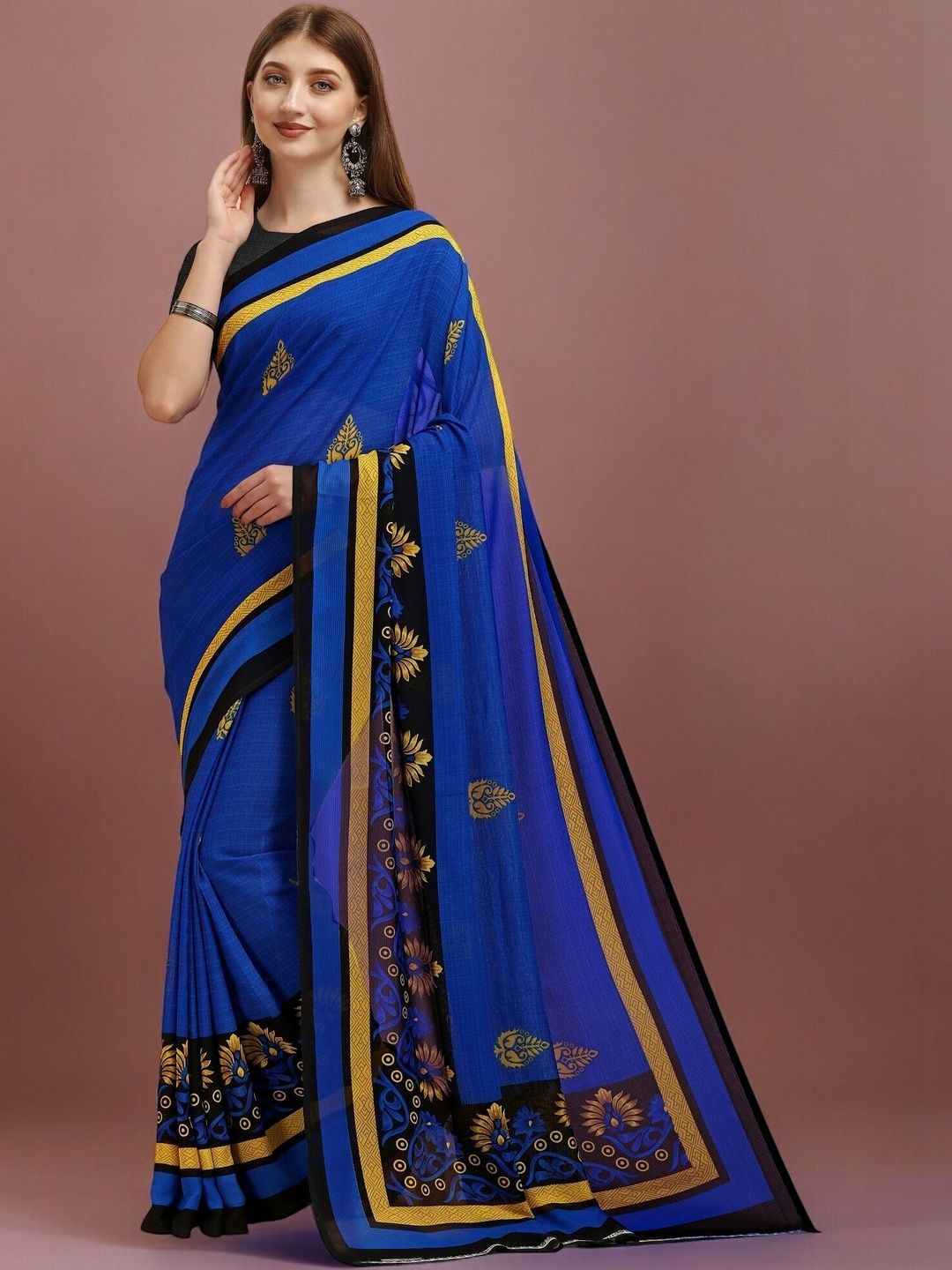 SZN Floral Poly Georgette Saree-picture-25