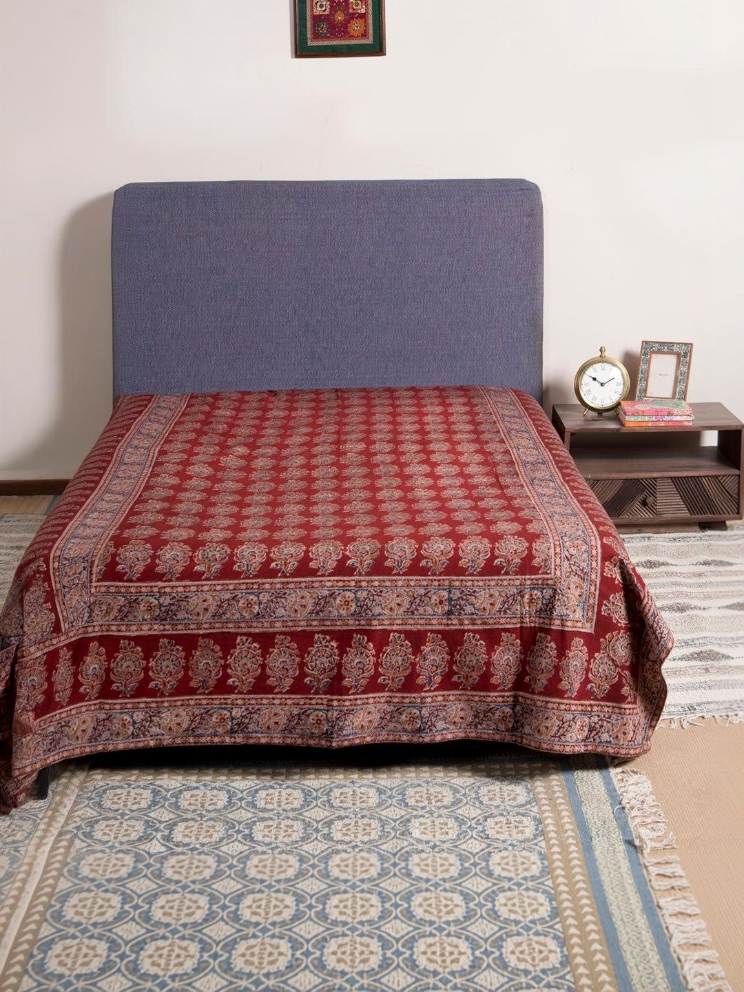Fabindia Red Printed Cotton Single Bed Covers-image-36