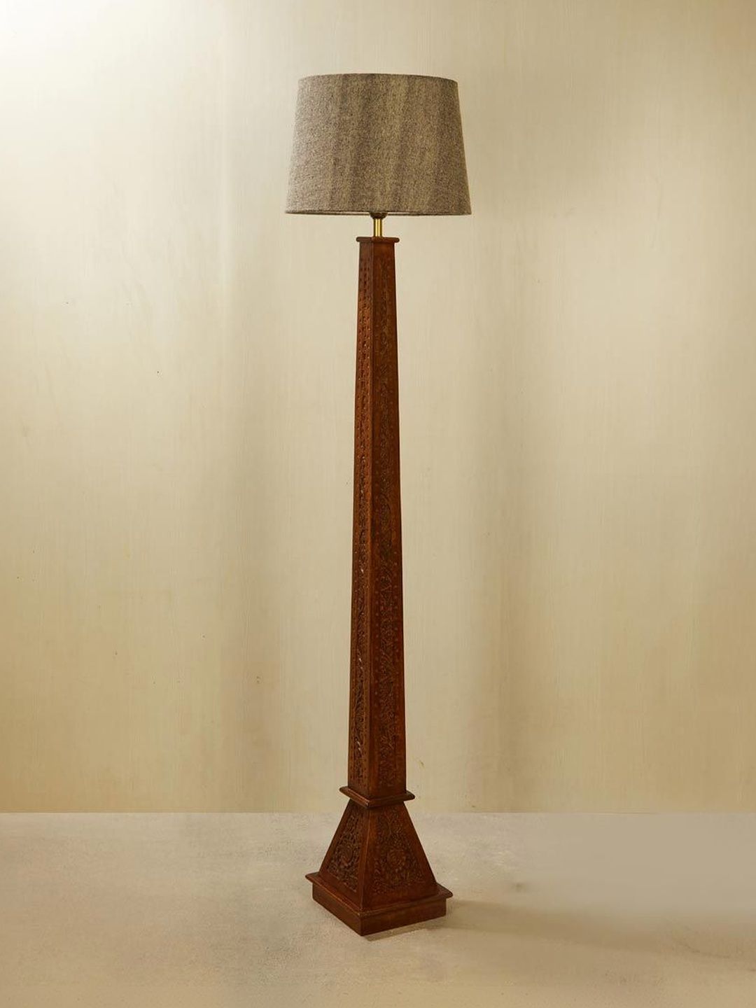 Fabindia Brown Wood Floor Lamps-image-19