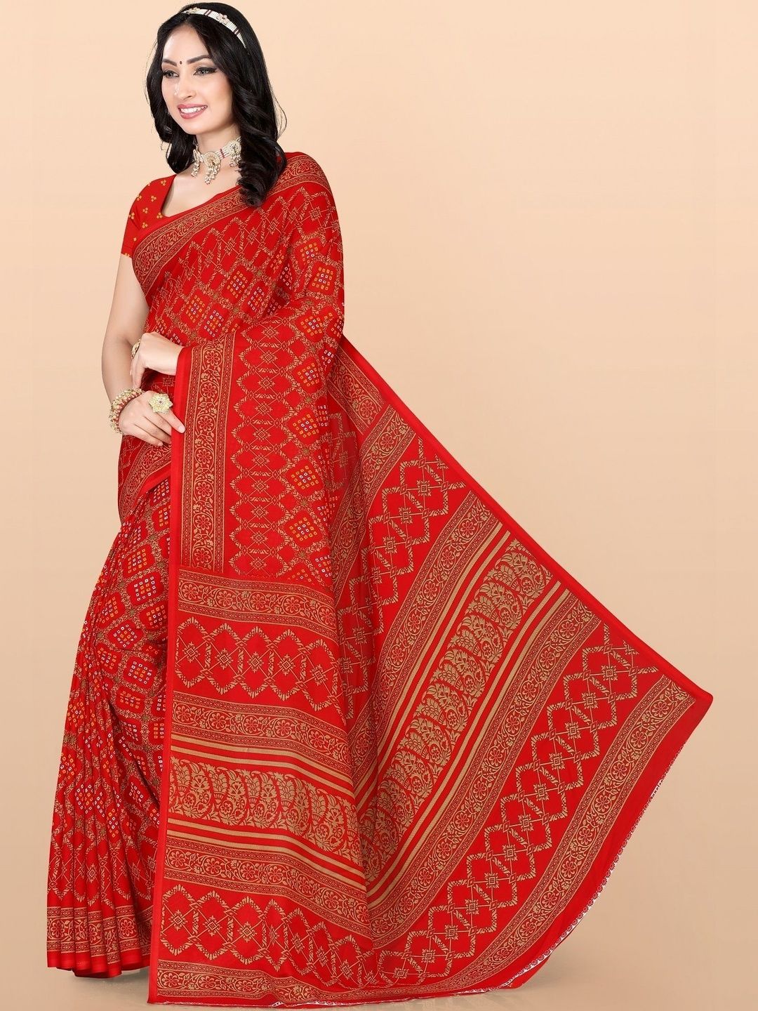 SZN Bandhani Poly Georgette Bandhani Saree-picture-17