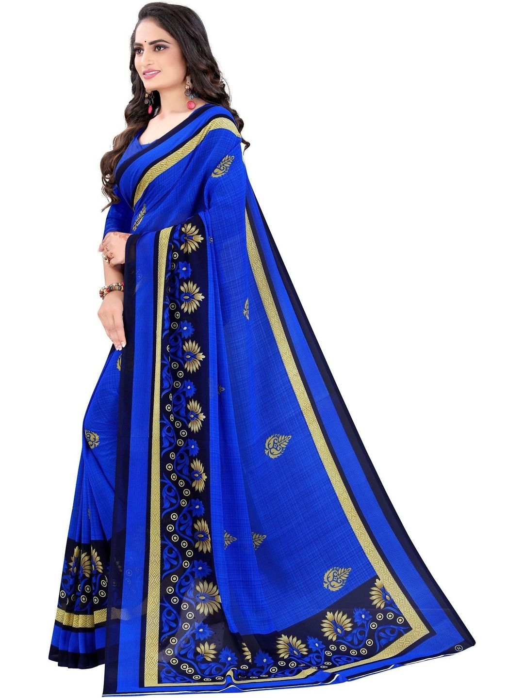 SZN Floral Poly Georgette Saree-picture-44