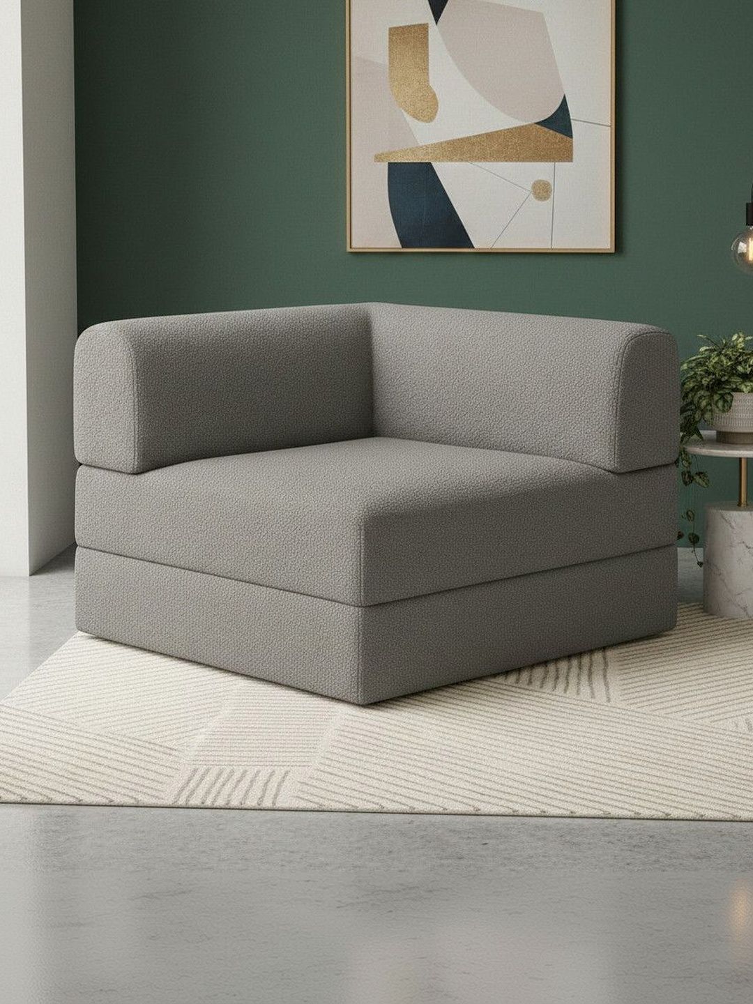 Pum Pum Grey Leatherette 1 Seater Fold Out Sofa Cum Bed-picture-44