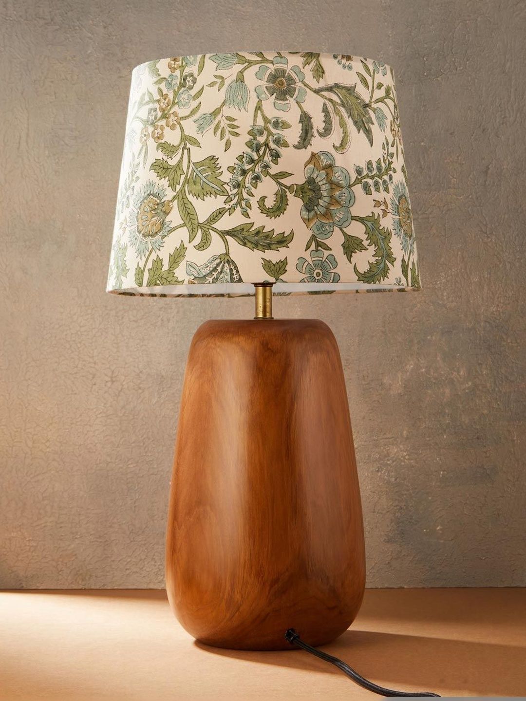 Fabindia Brown Wood Abstract Shaped Table Lamp-picture-11