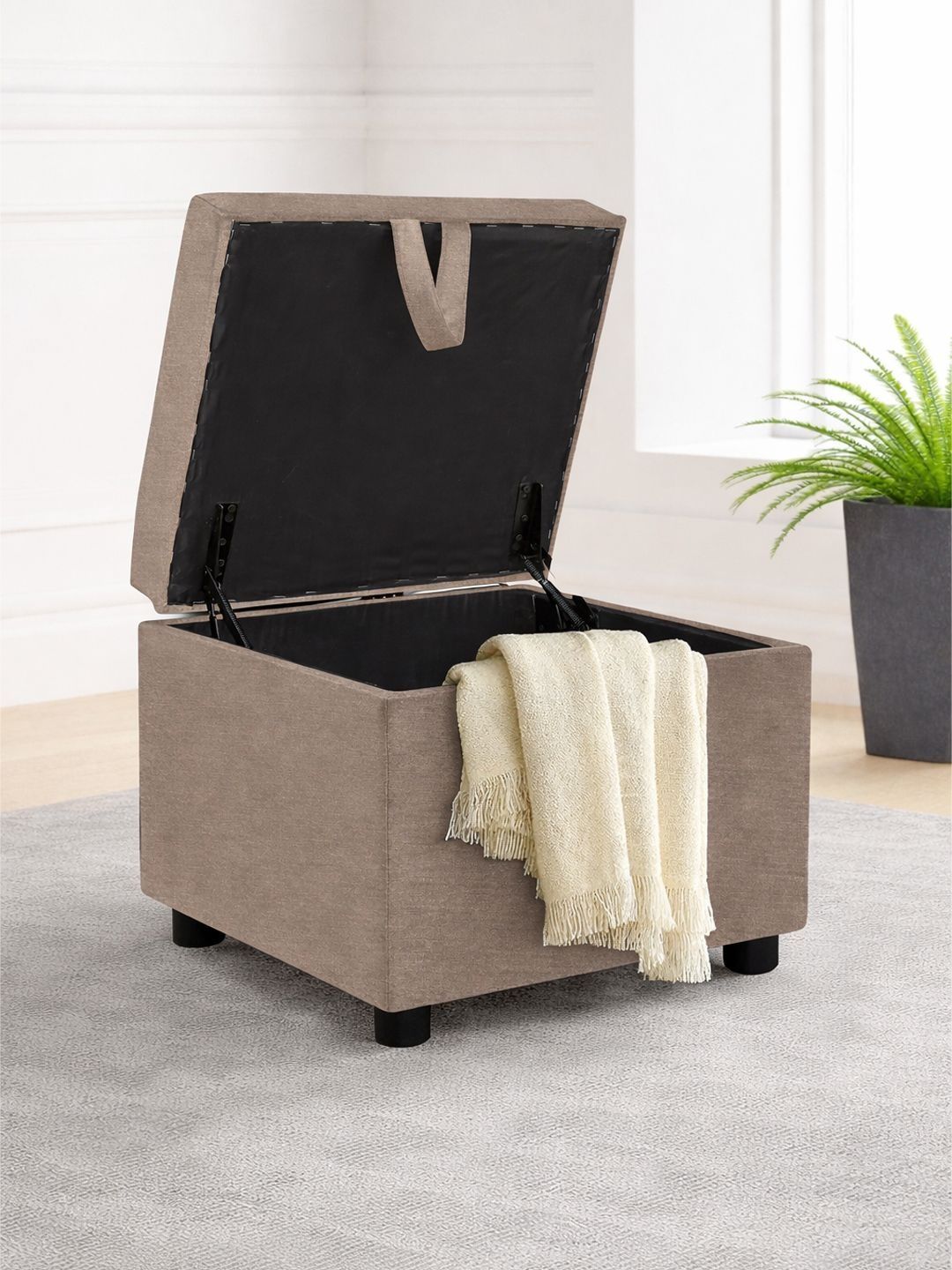 ARRA Brown Textured 1 Seater With Storage Ottomans-picture-22