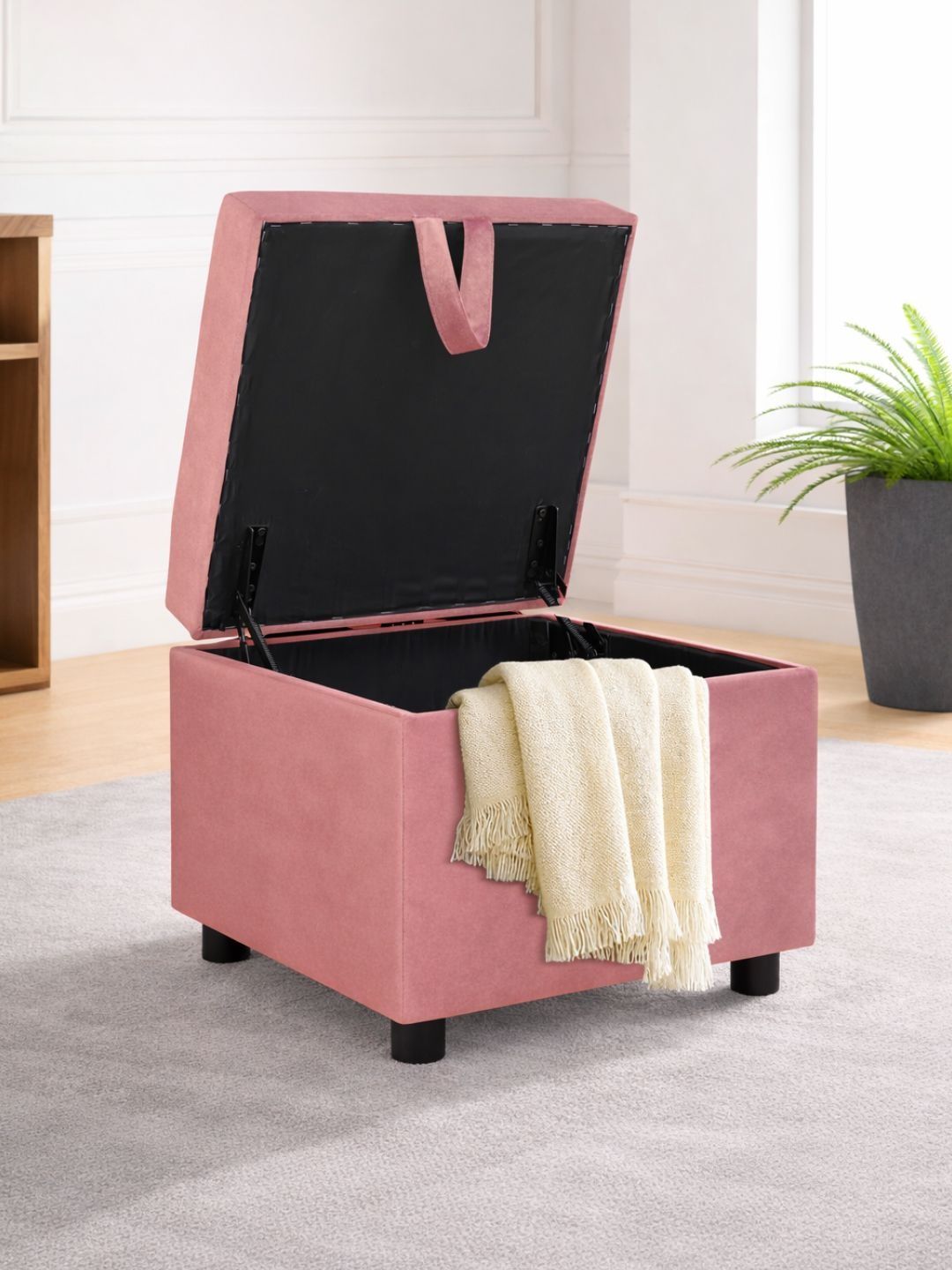 ARRA Pink Textured 1 Seater With Storage Ottomans-picture-16