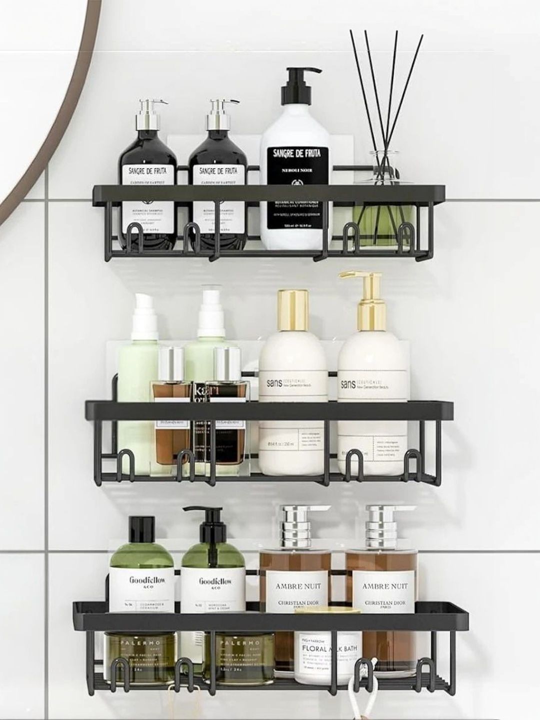 DXDT Black & Black Solid Metal Bathroom Caddy-picture-17