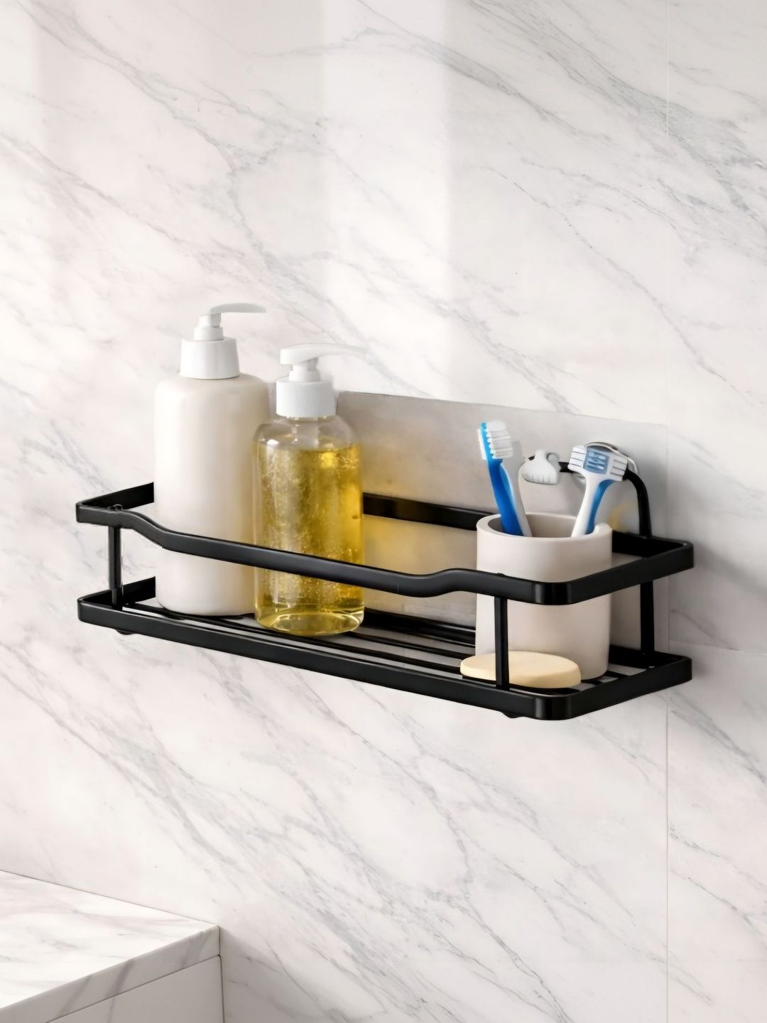 DXDT Black & Black Textured Iron Bathroom Caddy-picture-40
