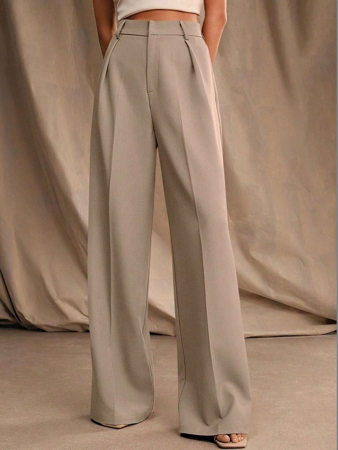 Stylecast X Kotty Women High-Rise Wrinkle Free Pleated Trousers-picture-28