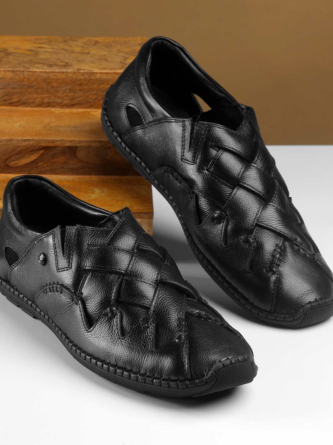 Mochi Men Leather Shoe-Style Sandals-picture-51