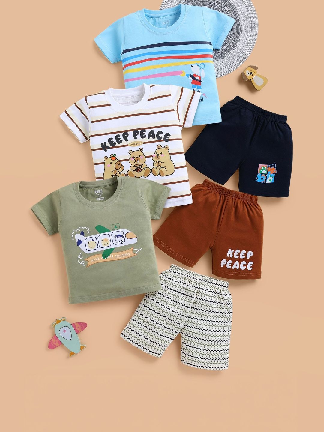 Blushh Berry Boys Printed T-shirt with Shorts