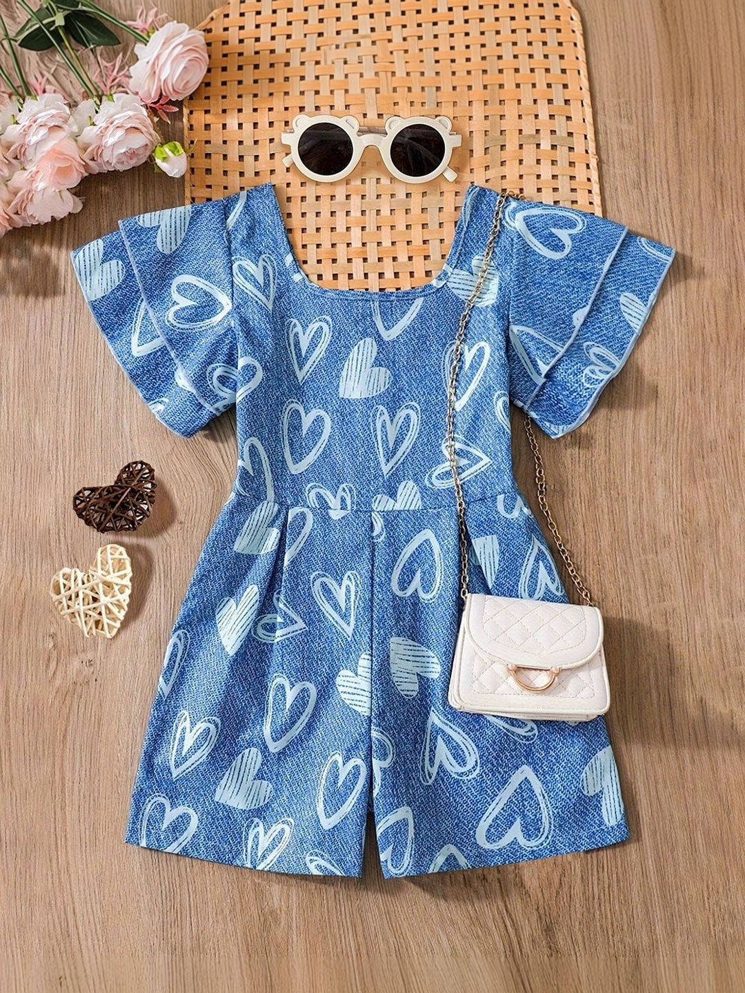 YK Girls Printed Jumpsuit