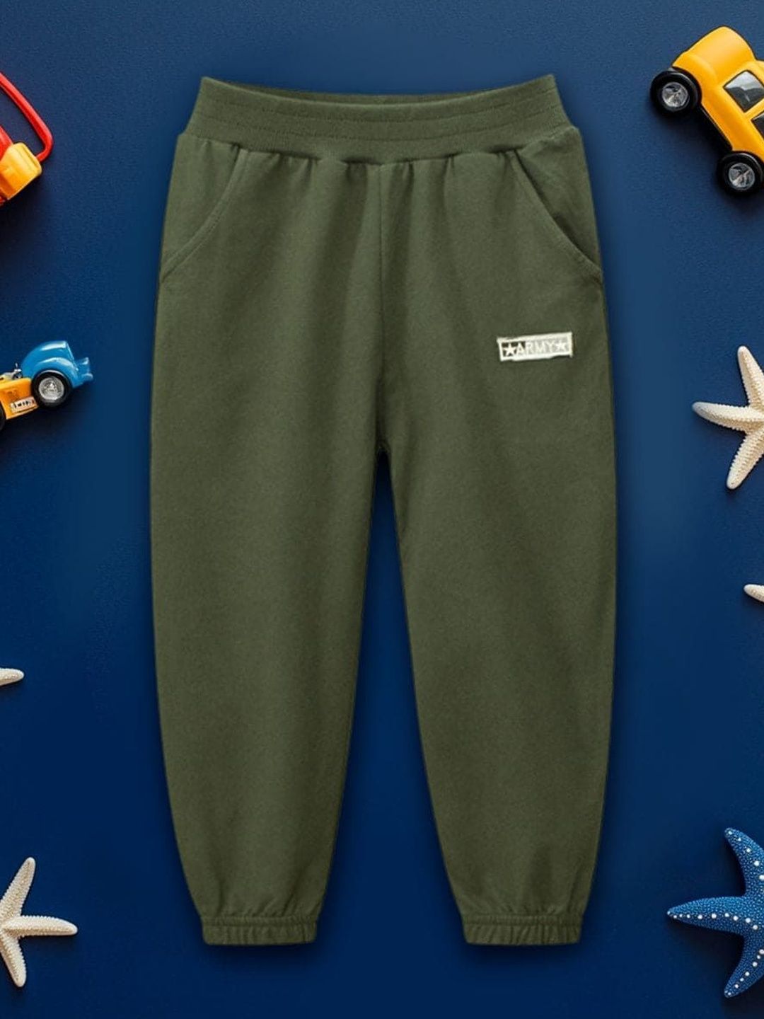 YK Girls Tapered Fit Typography Joggers