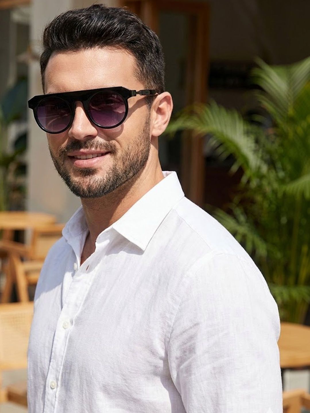 SZN Men Black Lens & Black Round Sunglasses with-image-15