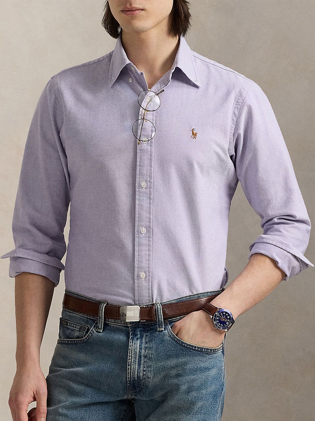 Polo Ralph Lauren Cotton Spread Collar Oxford Shirt-picture-34