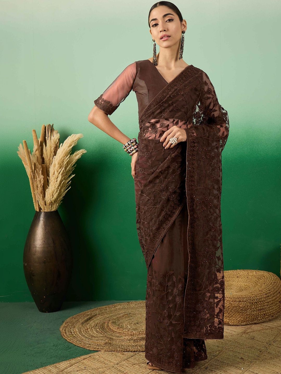 Sangria Embroidered Sarees-image-42