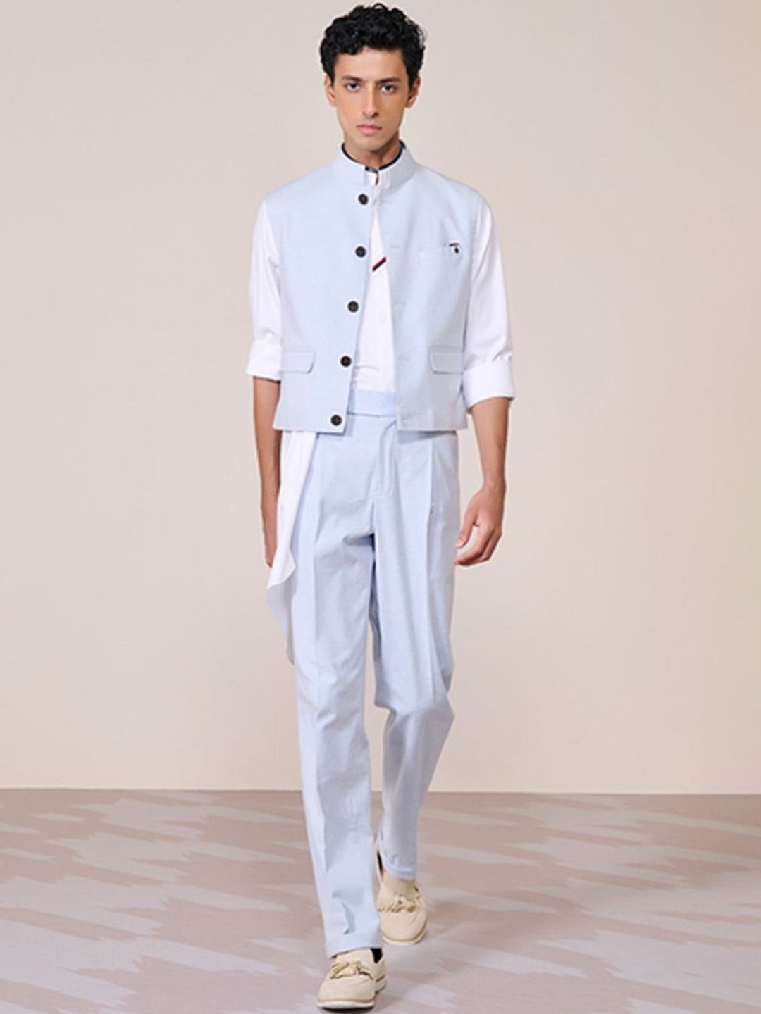S&N by Shantnu Nikhil Woven Nehru Jacket-picture-25