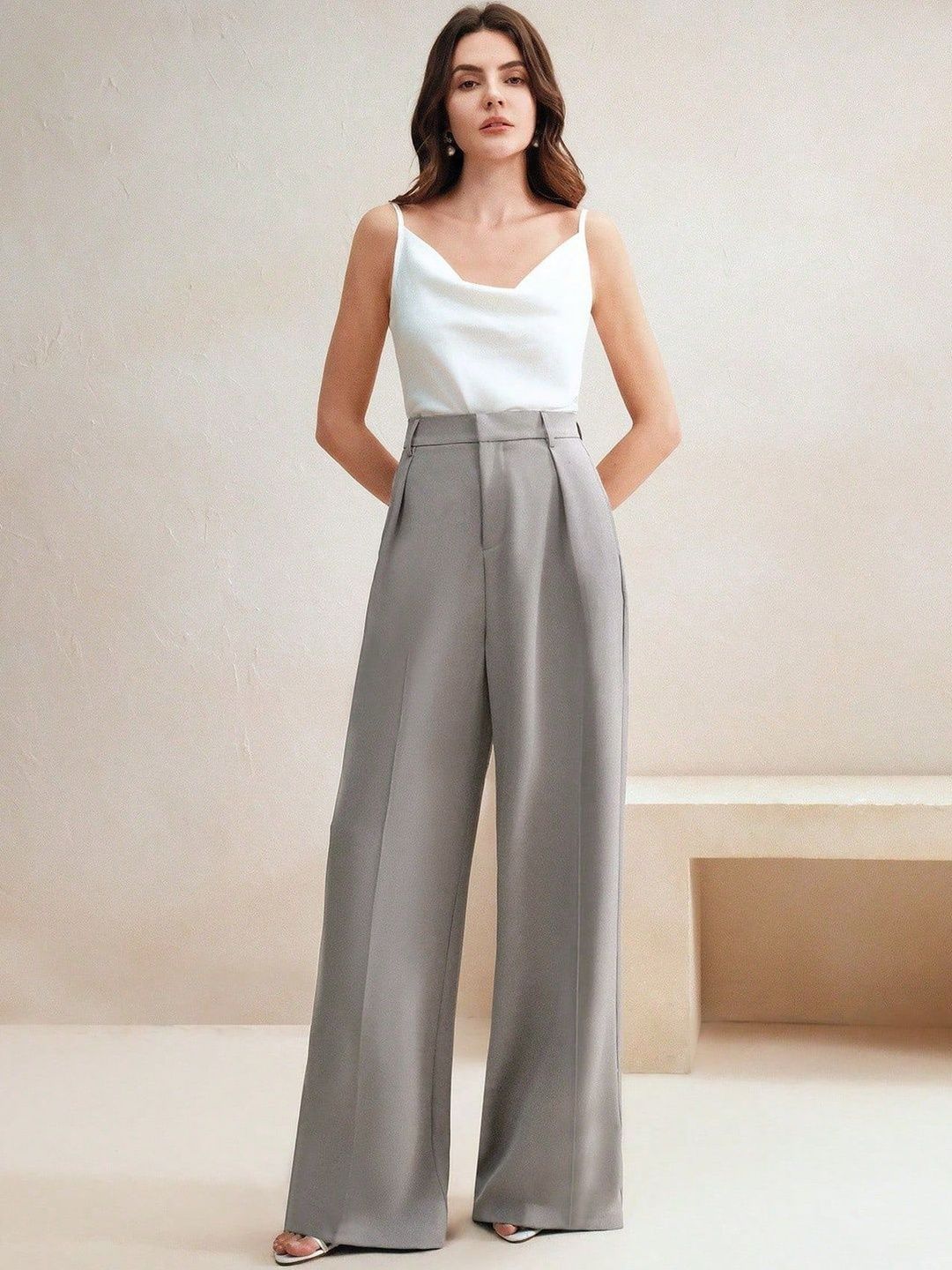 Stylecast X Kotty Women Straight Fit High-Rise Wrinkle Free Pleated Trousers-picture-26