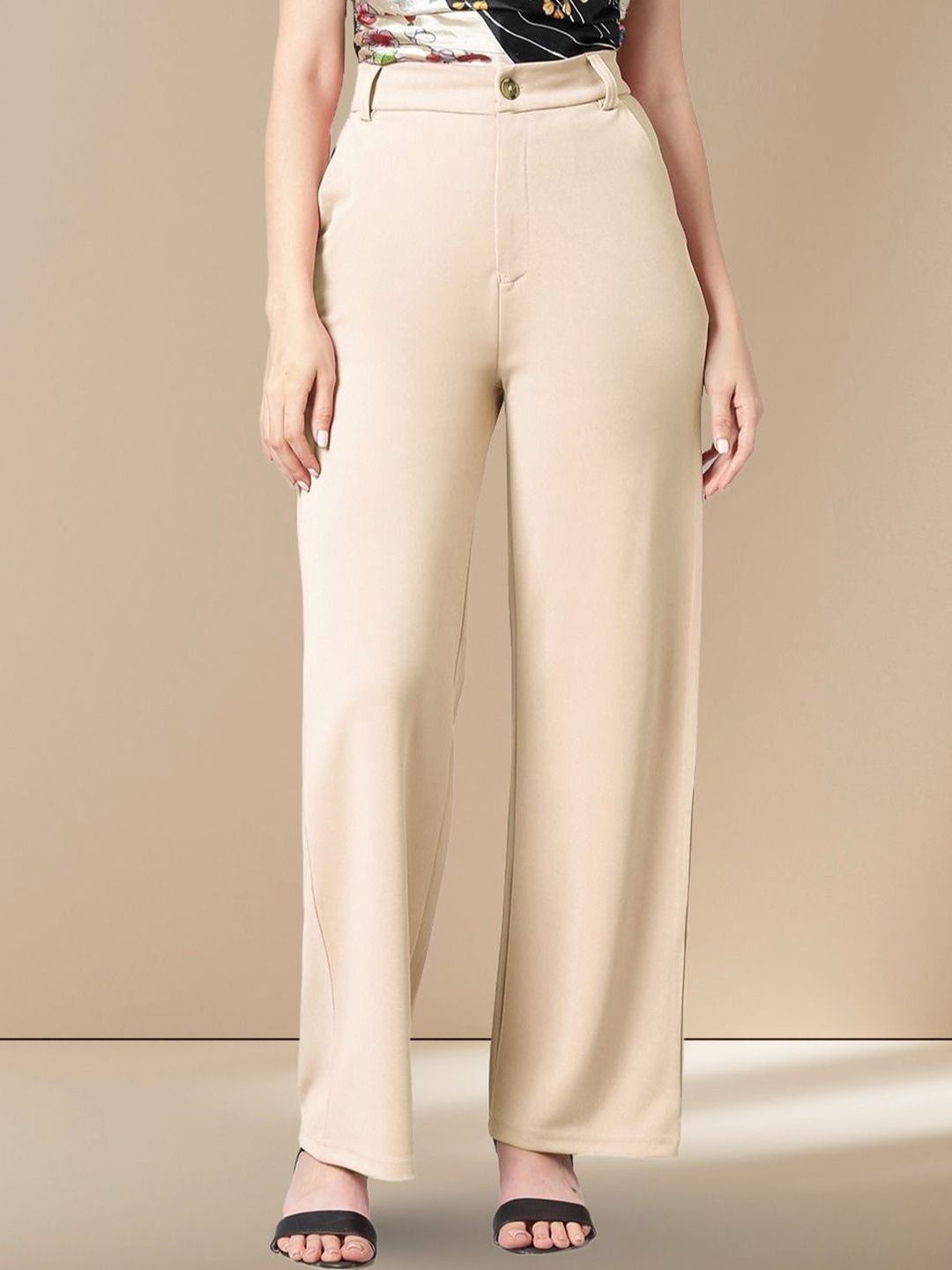 Stylecast X Kotty Women Straight Fit High-Rise Wrinkle Free Trousers-picture-11