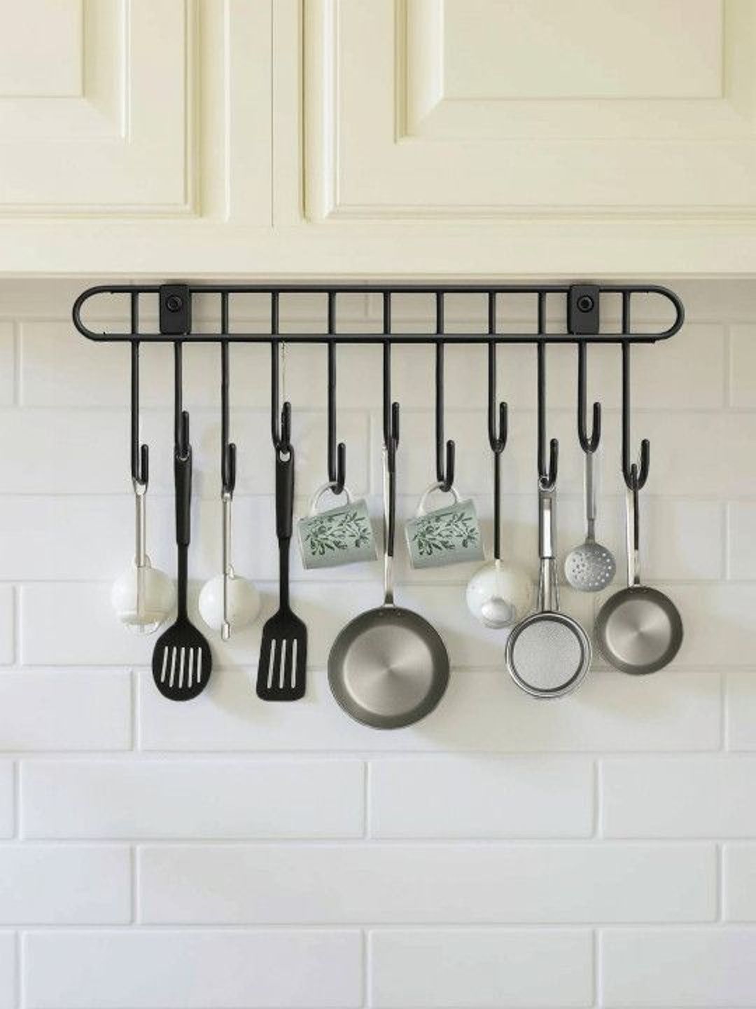 WELKIN Black Stainless Steel 11-Hooks Wall Mounted Kitchen Holder-image-17