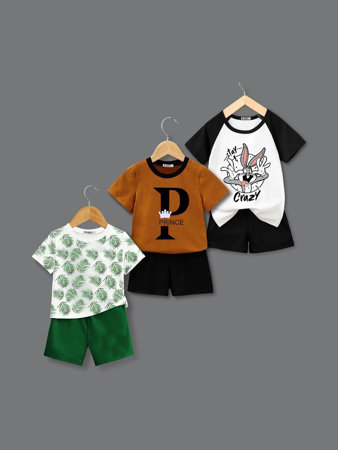 TARSIER Unisex Kids Printed T-shirt with Shorts-picture-23