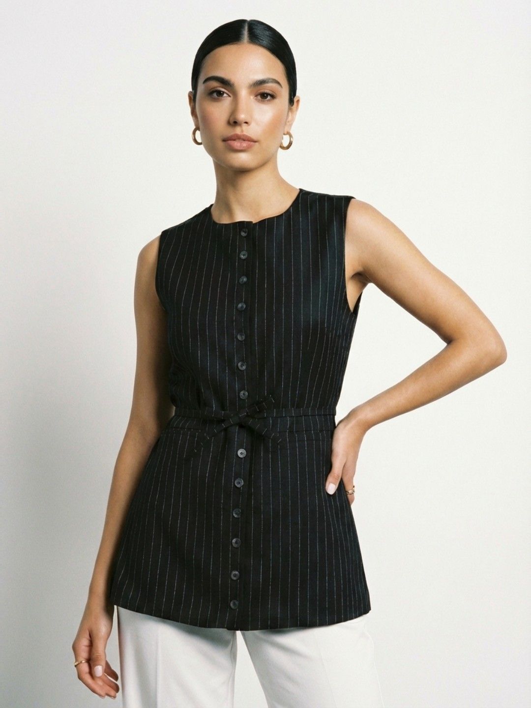 Phosphorus Striped Round Neck Regular Waistcoat-picture-19
