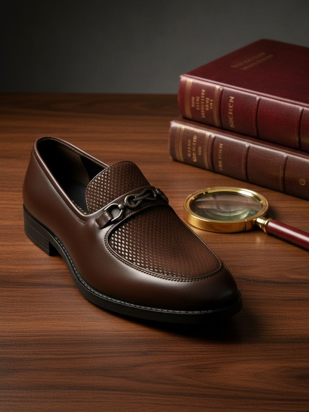 House of Pataudi Men Leather Formal Loafers