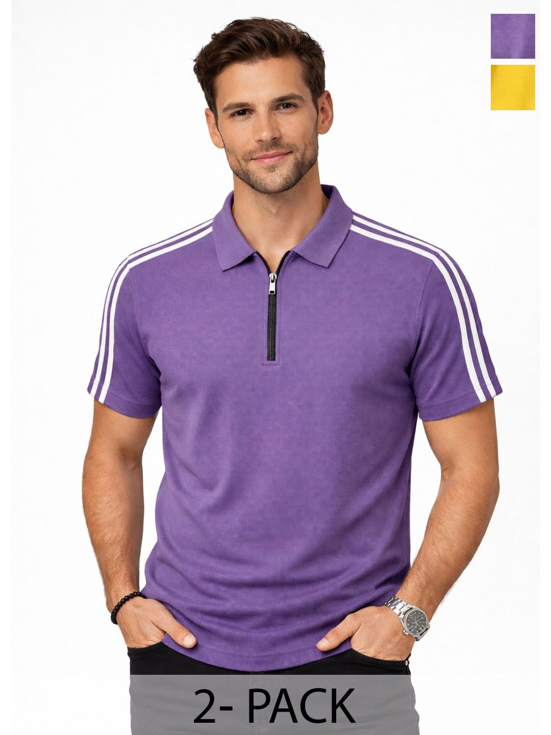 Organic Chics Men 2 Polo Collar Dri-FIT Slim Fit T-shirt-picture-56