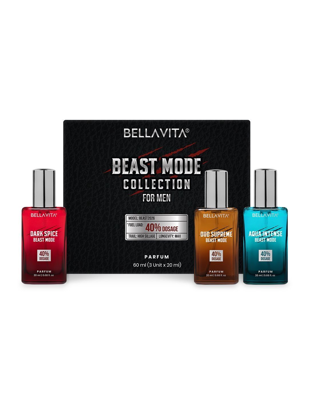 Bella Vita Organic Set Of 3 Dark Spice- Oud Supreme- Aqua Intense EDP- 20 ml Each