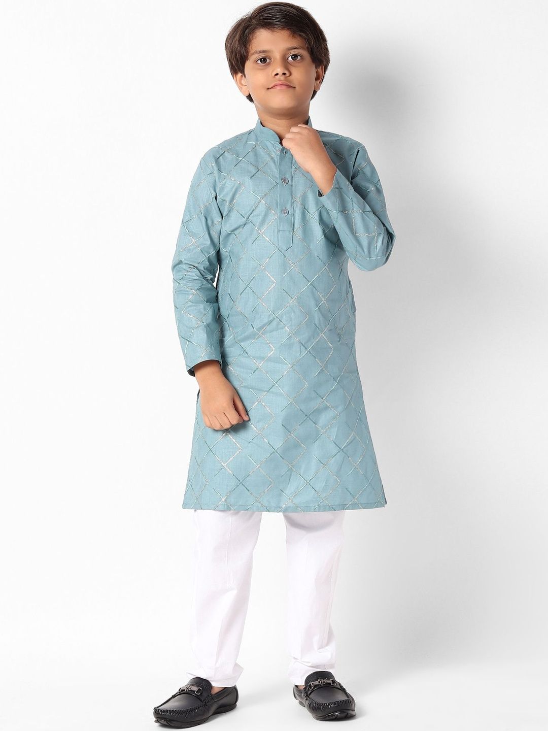 Uri and MacKenzie Boys Regular Pure Cotton Kurta with Pyjamas-picture-58