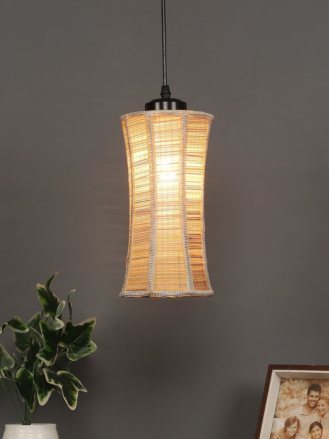 Aura Beige & Multicoloured Textured Ceiling Lamp-picture-14