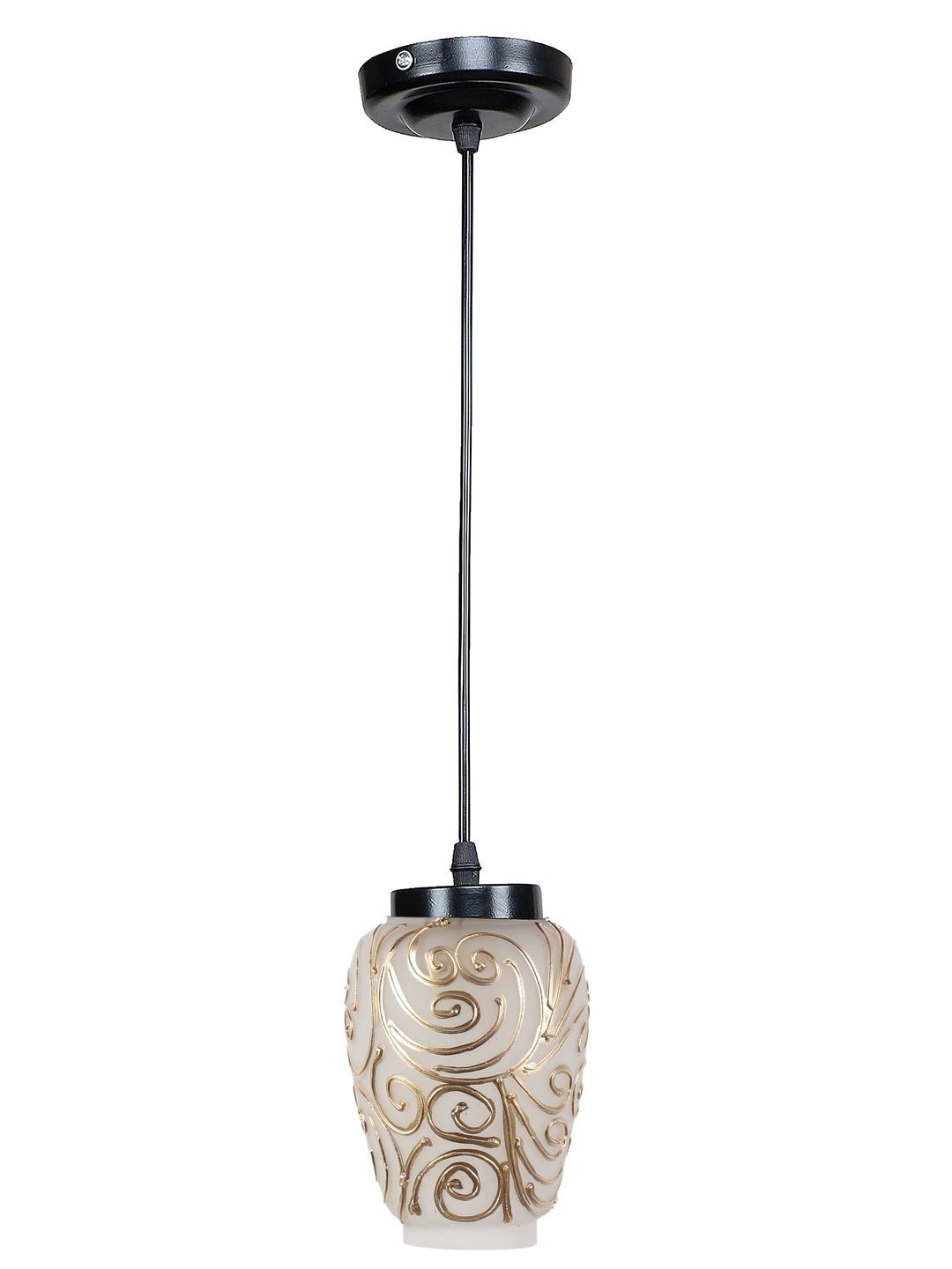 Aura Multicoloured & White Printed Glass Traditional Ceiling Lamp-picture-21